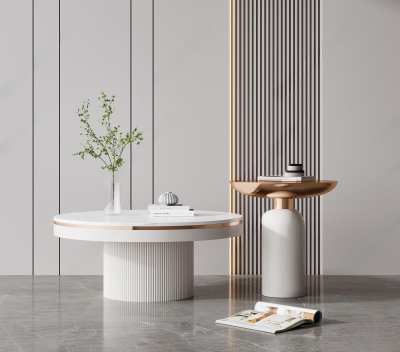 现代茶几组合3D模型下载